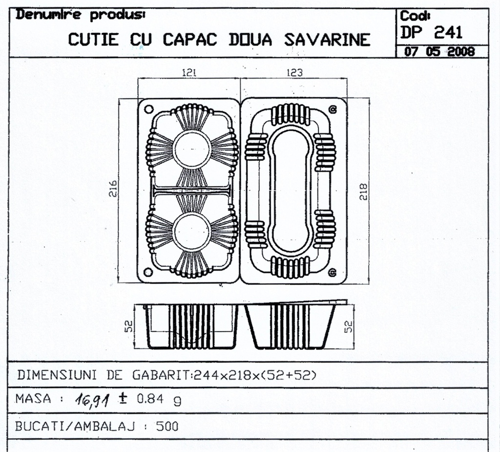DPS241 - CUTIE 2 SAVARINE CU CAPAC / OPS [500BC/SET]