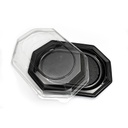 PLATOU NEGRU + CAPAC TRANSPARENT 55x36 CM
