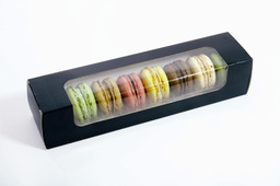 [00000663] CUTIE CU FEREASTRA SI SUPORT 8 MACARONS / 23X5,5X5 CM