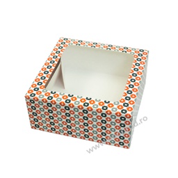 [00000696] CUTII CU FEREASTRA 20X20X9CM ROMB ROSU