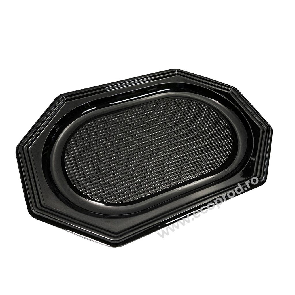 [00001976] PLATOU NEGRU + CAPAC TRANSPARENT 55x36 CM