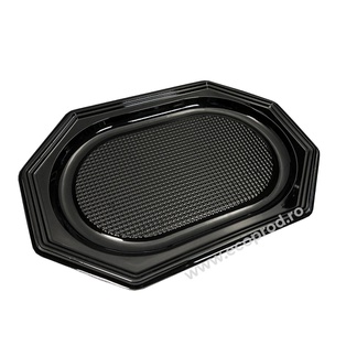 PLATOU NEGRU + CAPAC TRANSPARENT 55x36 CM