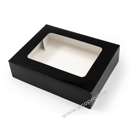 [00000275] CUTII NEGRE CU FEREASTRA 22X28X7 CM